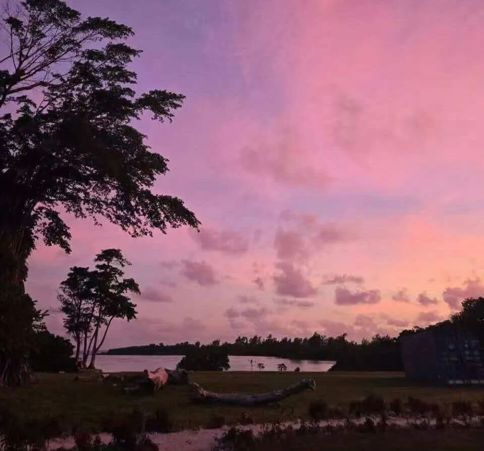 Spectacular Pacific Ocean sunset view from Nawesa Resort Efate Island Vanuatu