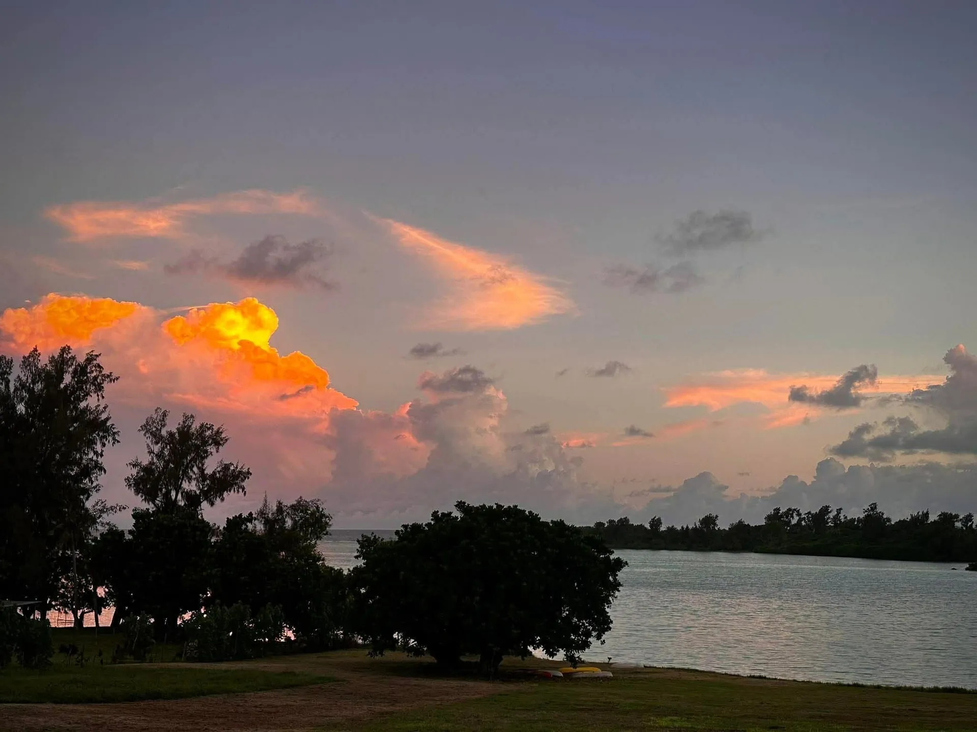 Golden sunset over the Pacific Ocean at Nawesa Resort Efate Island Vanuatu