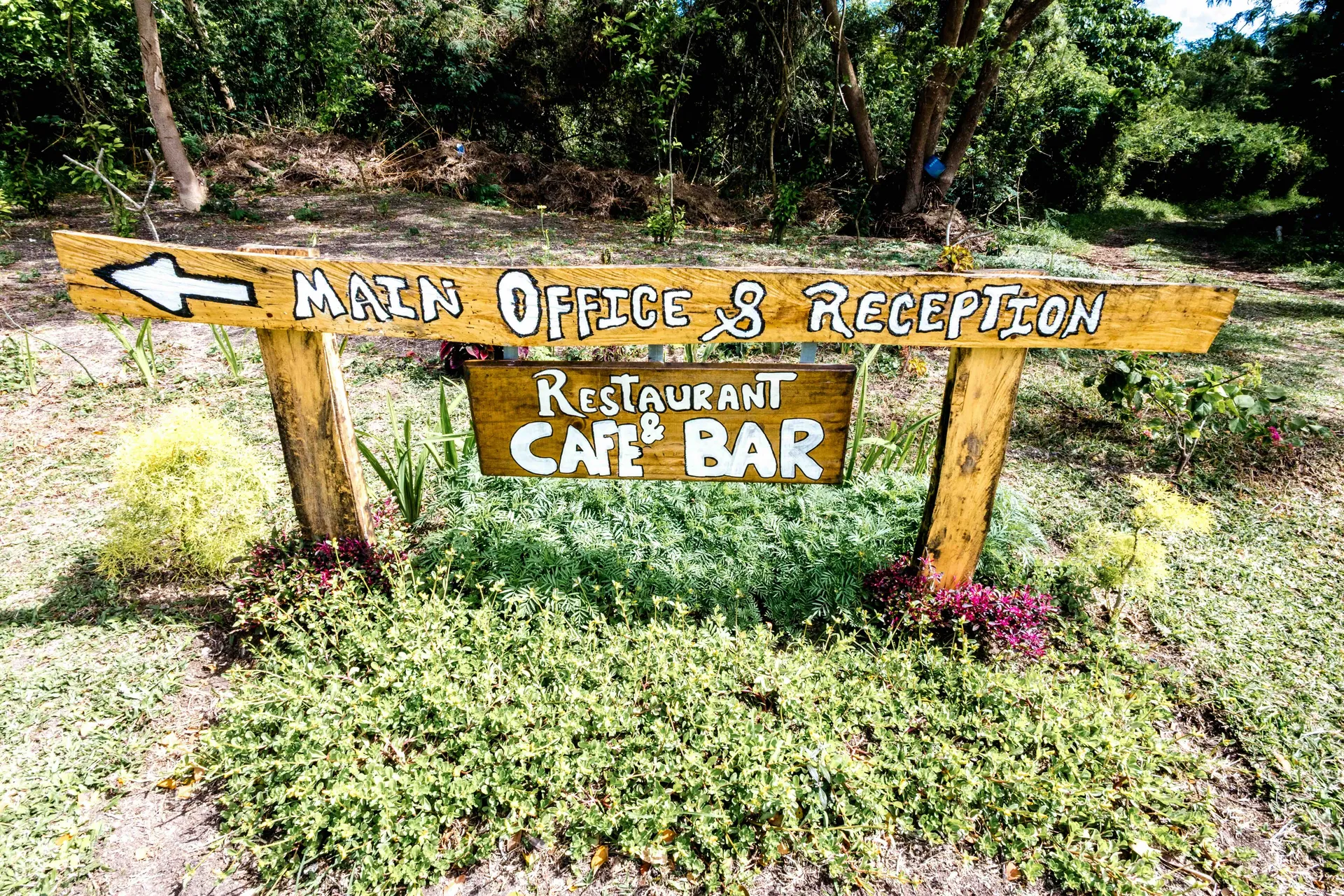 Nawesa Resort welcome sign entrance Efate Island Port Vila Vanuatu
