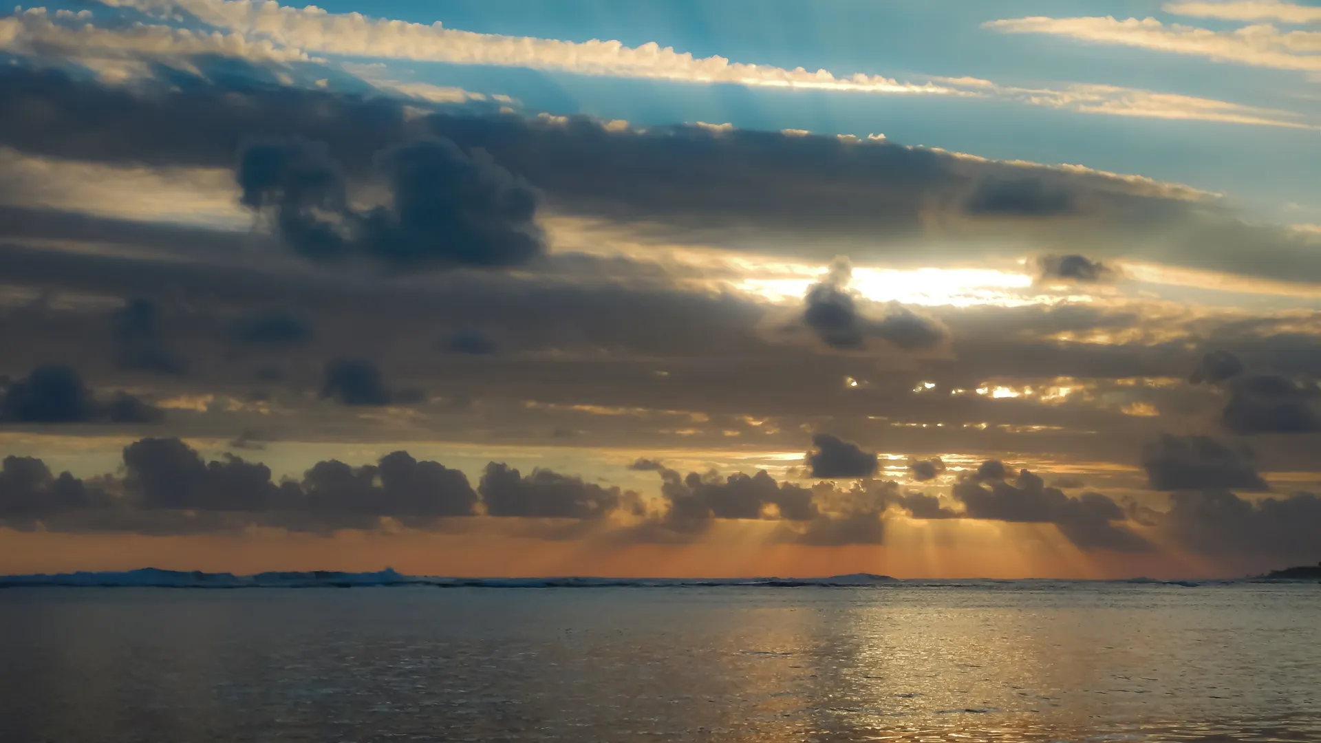 Stunning sunrise over the ocean at Nawesa Resort Efate Island Vanuatu