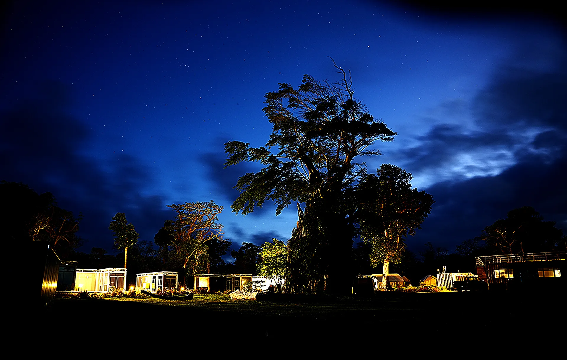 Stunning Milky Way galaxy night sky over Nawesa Resort Vanuatu