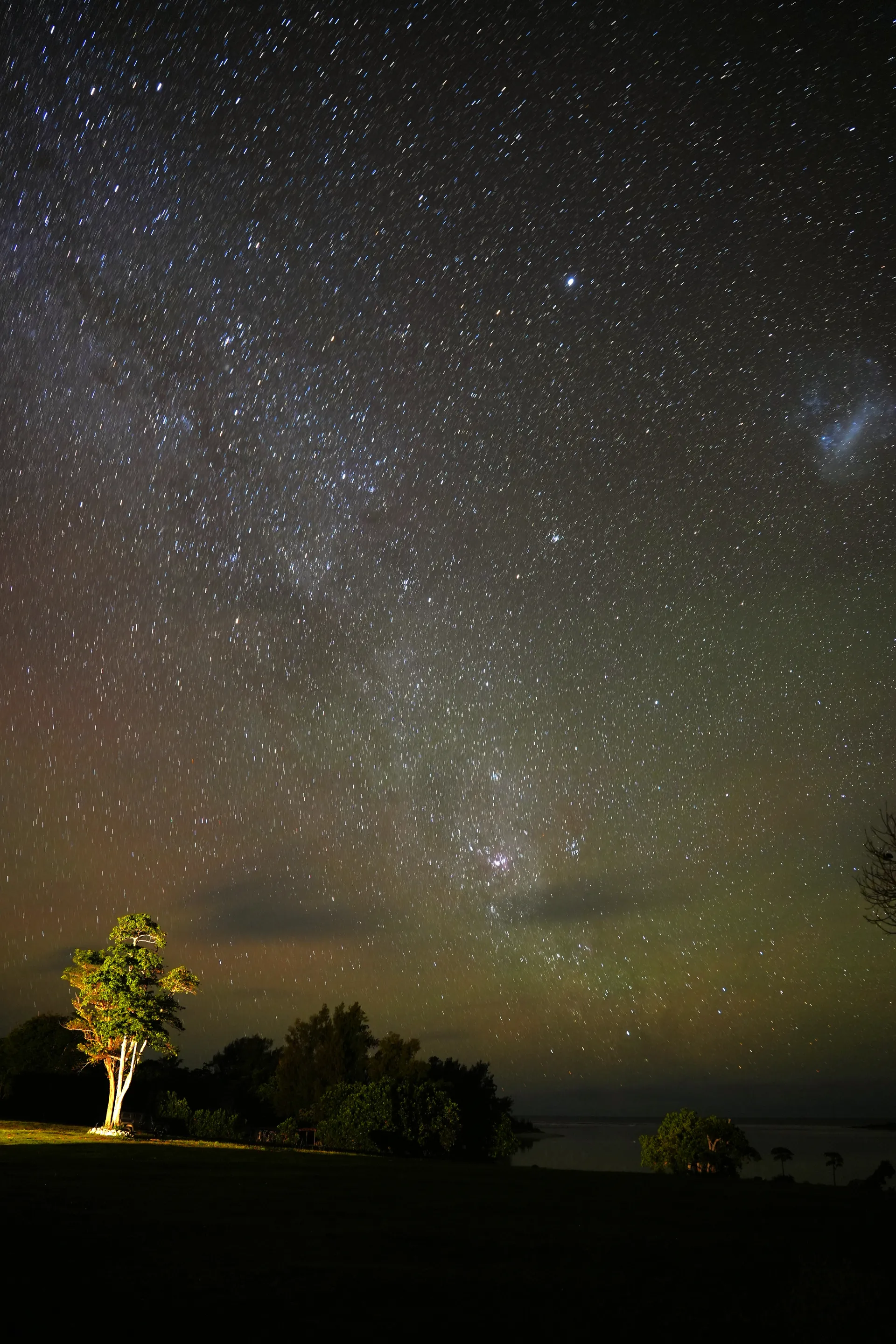 Star-filled night sky and galaxy view at Nawesa beachfront Efate Island